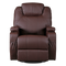 Brown Massage Sofa Chair Recliner 360 Degree Swivel PU Leather Lounge 8 Point Heated