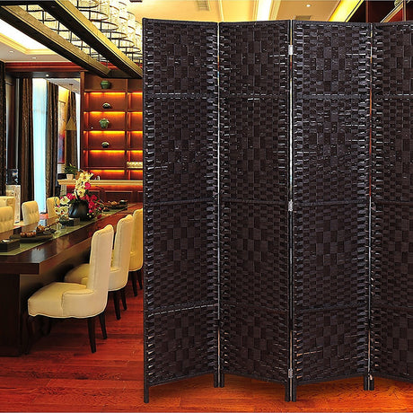 6 Panel Room Divider Screen Privacy Rattan Dividers Stand Fold