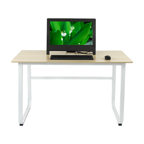 Wood & Steel Solid Computer Desk Home Office Furniture