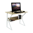 Wood & Metal Computer Desk with Shelf Home Office Furniture