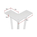 Set of 4 Industrial 3-Rod Retro Table Legs 12mm Steel Bench Desk - 41cm White