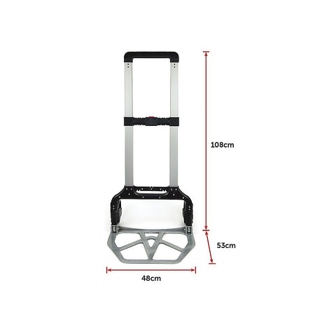 150KG Portable Cart Folding Dolly Push Truck Hand Collapsible Luggage Trolley