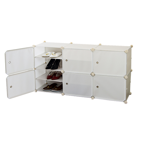 White Cube DIY Shoe Cabinet Rack Storage Portable Stackable Organiser Stand