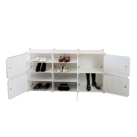 White Cube DIY Shoe Cabinet Rack Storage Portable Stackable Organiser Stand