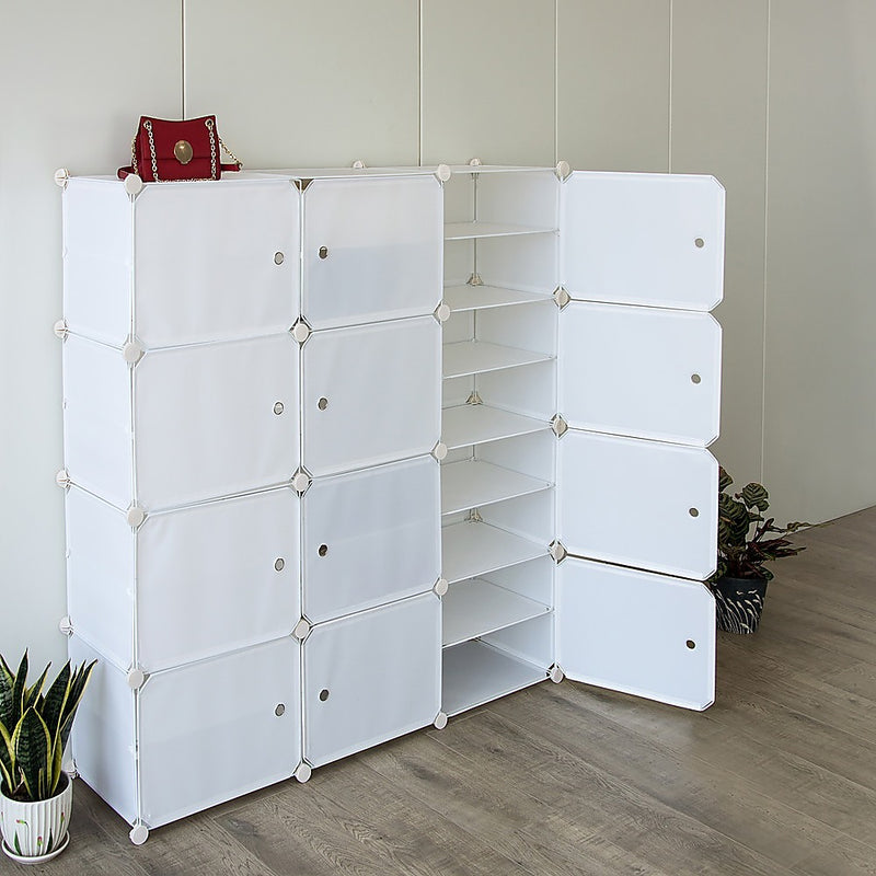 White Cube DIY Shoe Cabinet Rack Storage Portable Stackable Organiser Stand