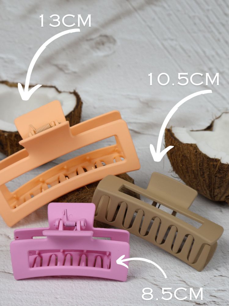 Claw Clip - Medium Elongated Rectangle - Biscuit