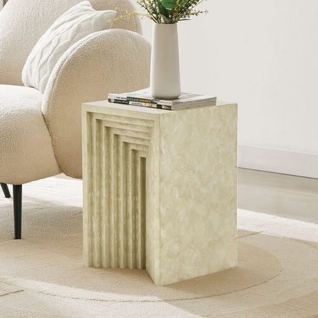 Alba Stone Effect Side Table