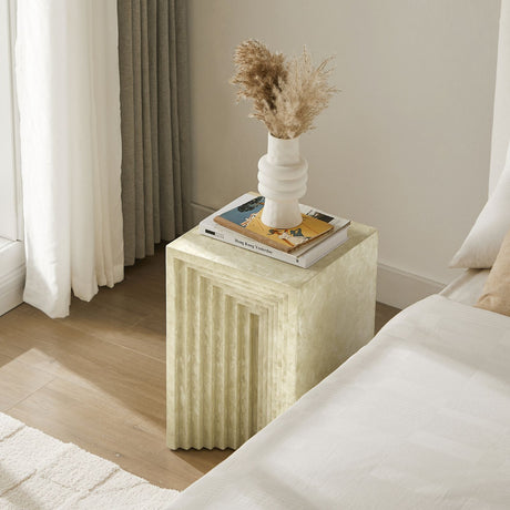 Alba Stone Effect Side Table