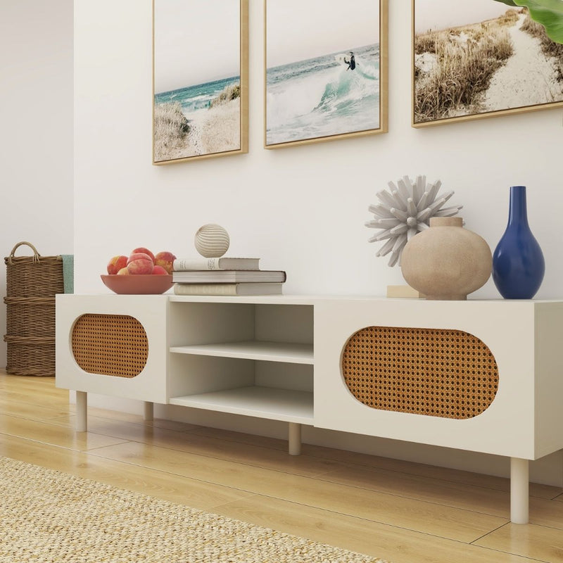 Kailua Rattan 160CM TV Stand in White