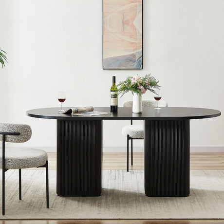 Kate 6 Seater Black Column Dining Table