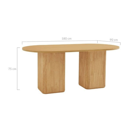 Kate 6 Seater Column Dining Table in Natural