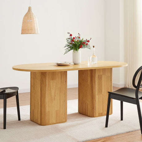 Kate 6 Seater Column Dining Table in Natural