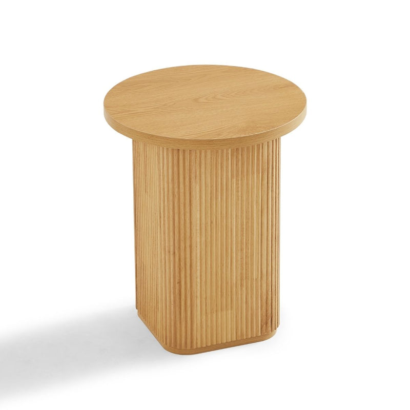 Kate Round Column Side Table in Natural