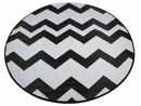 Outdoor Pp Mat Weatherproof Zig Zag Wht Round Dia. 200cm