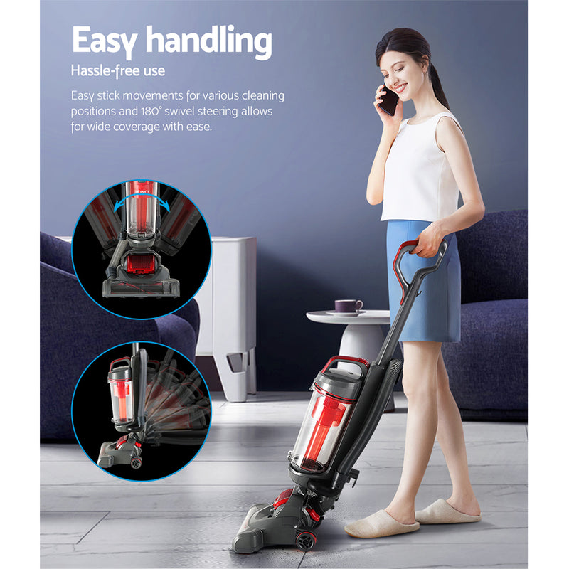 Devanti Upright Vacuum Cleaner Stick Bagless Free-standing Cyclone Filter 1000W