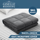 Weighted Blanket Adult 9KG Heavy Gravity Blankets Microfibre Cover Calming Relax Anxiety Relief Grey