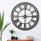 Artiss 80CM Large Wall Clock Roman Numerals Round Metal Luxury Home Decor Black