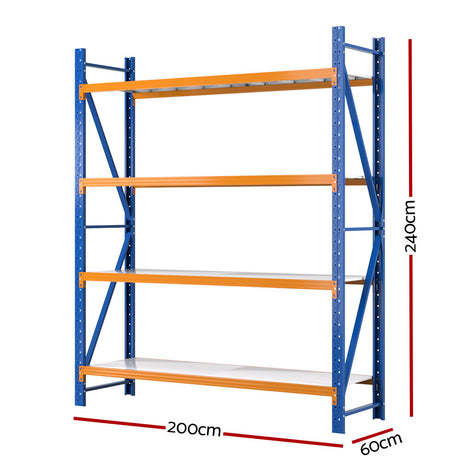 Giantz 2.4MX2M Garage Shelving Warehouse Rack Pallet Storage Shelves Racking