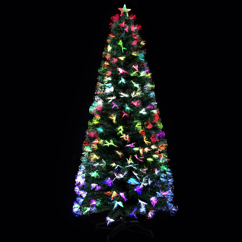 Jingle Jollys 1.8M 6FT LED Christmas Tree Xmas Multi Colour Lights Optic Fibre