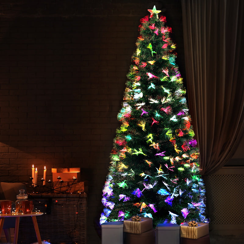 Jingle Jollys 1.8M 6FT LED Christmas Tree Xmas Multi Colour Lights Optic Fibre