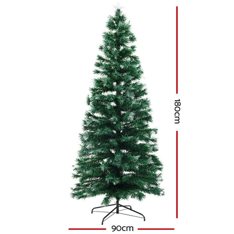 Jingle Jollys 1.8M 6FT LED Christmas Tree Xmas Multi Colour Lights Optic Fibre