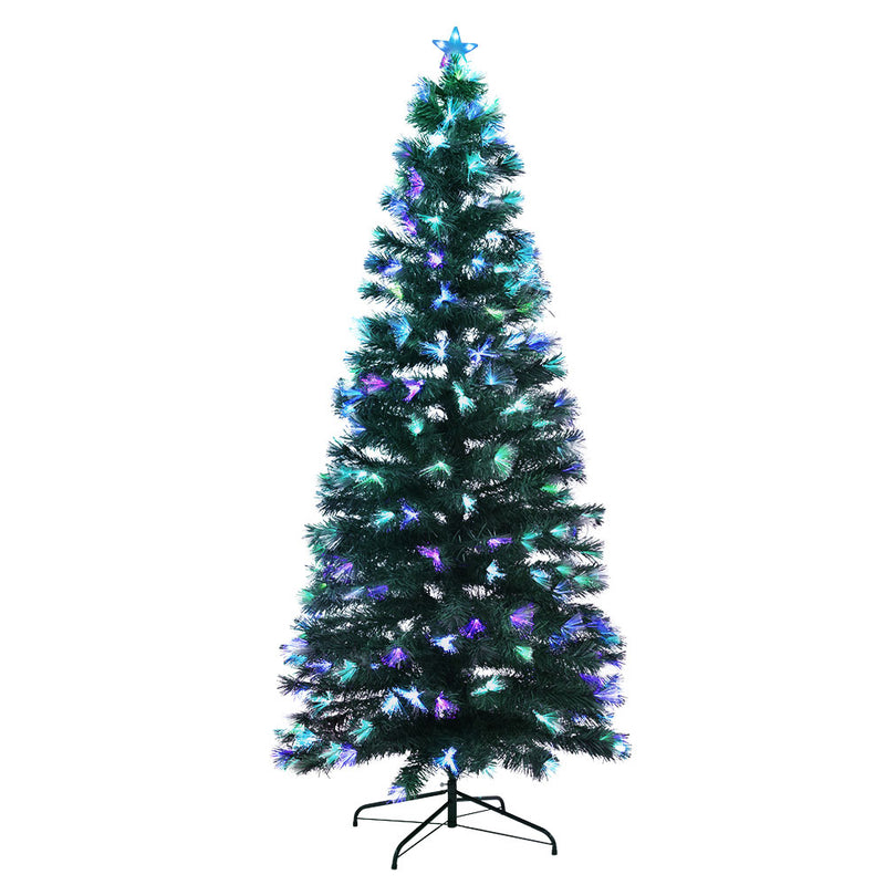 Jingle Jollys 1.8M 6FT LED Christmas Tree Xmas Multi Colour Lights Optic Fibre