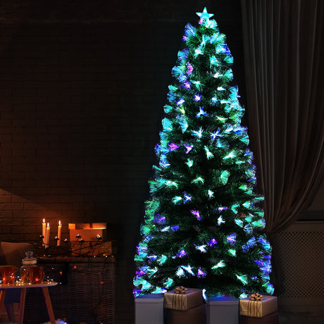 Jingle Jollys 1.8M 6FT LED Christmas Tree Xmas Multi Colour Lights Optic Fibre