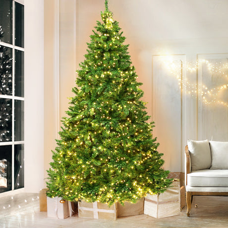 Jingle Jollys Christmas Tree 2.1M With 1134 LED Lights Warm White Green