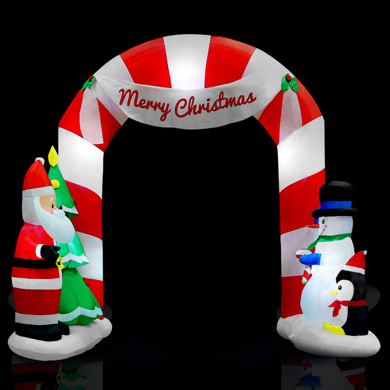 Jingle Jollys 3M Christmas Inflatable Archway with Santa Xmas Decor LED