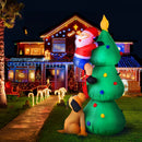 Jingle Jollys 1.8M Christmas Inflatable Santa on Tree Lights Xmas Decor Airblown