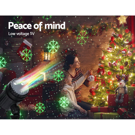 Jingle Jollys Moving LED Lights Laser Projector Landscape Lamp Christmas Decor