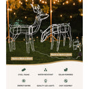 Jingle Jollys Christmas Motif Lights LED Rope Reindeer Waterproof Solar Powered