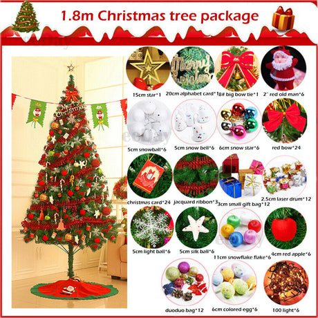 Christmas Tree Xmas Home Decorations Ornaments LED Light Decor