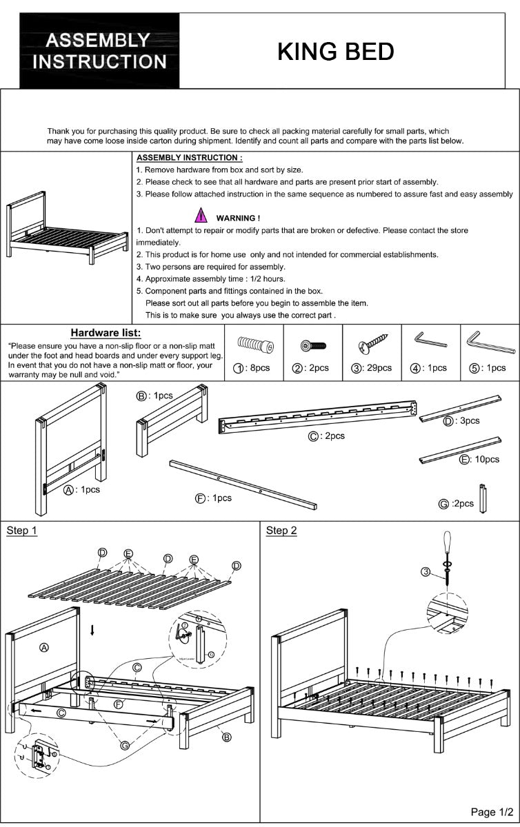 Java Bedframe King Size Oak