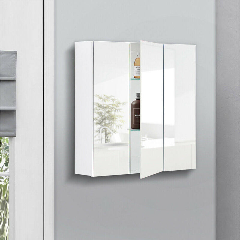 Levede Wall Hung Mirror Storage Cabinet Bathroom Vanity Toilet Laundry Organizer