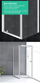 Levede Bath Shower Enclosure Screen Seal Strip Glass Shower Door 760x760x1900mm