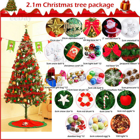 Christmas Tree Xmas Home Decorations Ornaments LED Light Decor