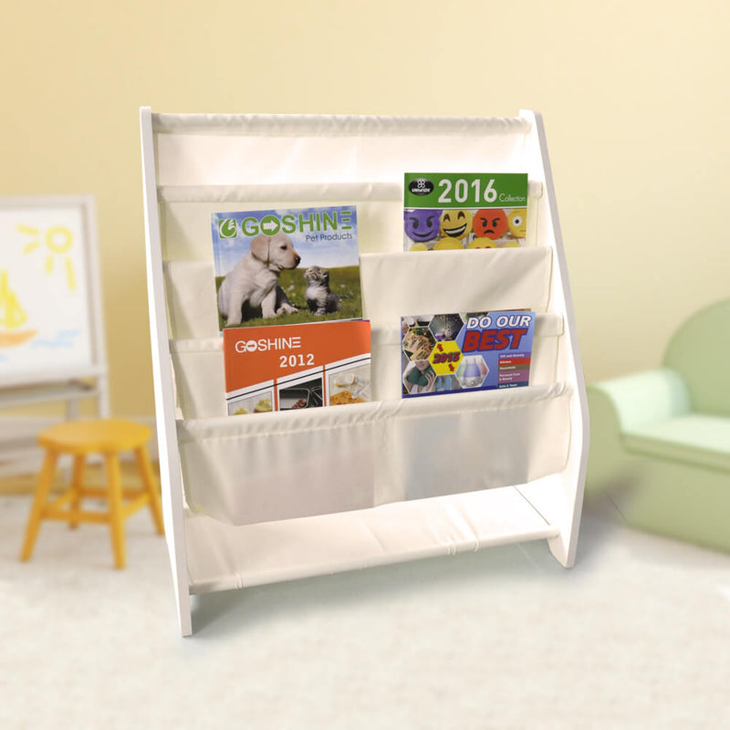 Kids Children Bookcase Canvas Book Magazine Shelf Bookshelf Unit Storage Display