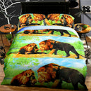 3D Bed Quilt Cover With Pillowcase Lion Pattern King Single Size