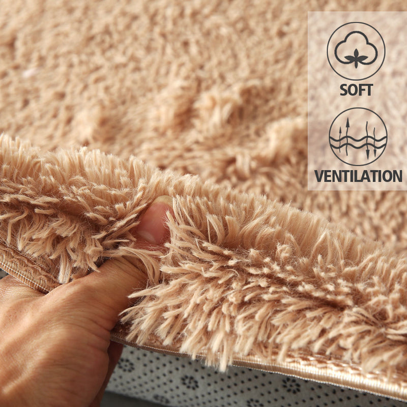 Designer Soft Shag Shaggy Floor Confetti Rug Carpet Home Decor 120x160cm Tan