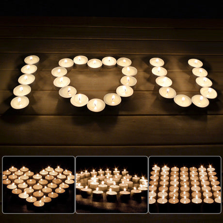 200x Tea Light Candles 9 Hour Bulk Tealights Unscented Candle Lights Wedding