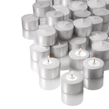 50x Tea Light Candles 9 Hour Bulk Tealights Unscented Candle Lights Wedding