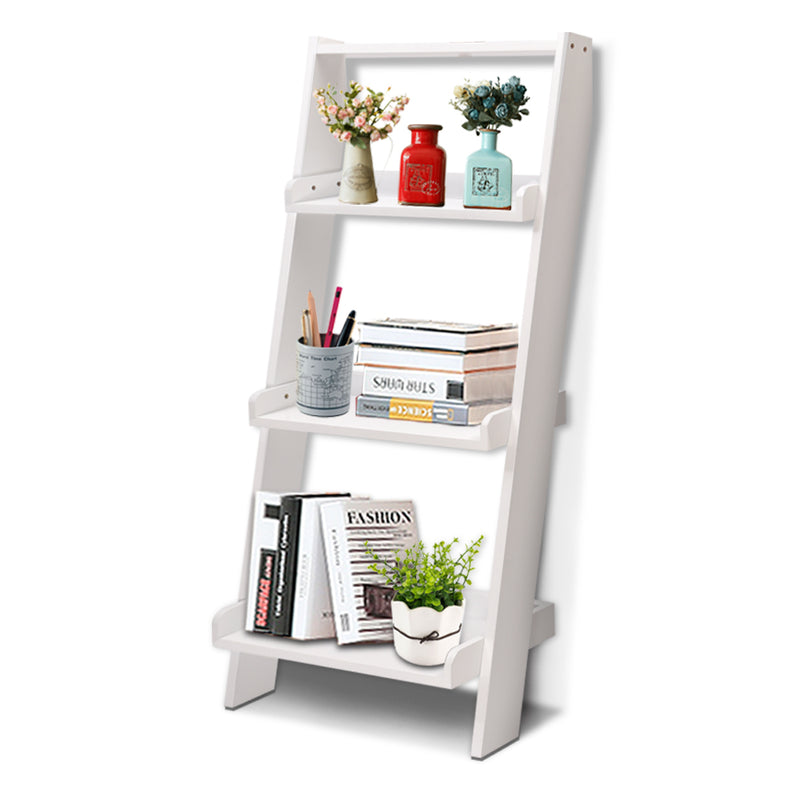 3 Tier Wooden Ladder Shelf Stand Storage Book Shelves Leaning Display Rack