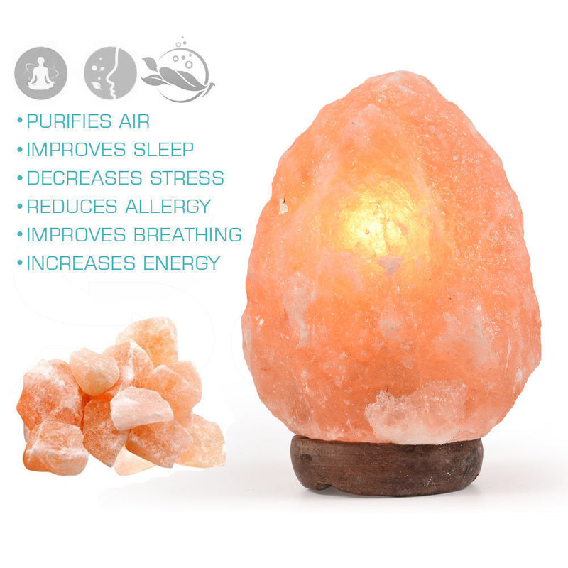 5-7 kg Himalayan Salt Lamp Rock Crystal Natural Light Dimmer Switch Cord Globes