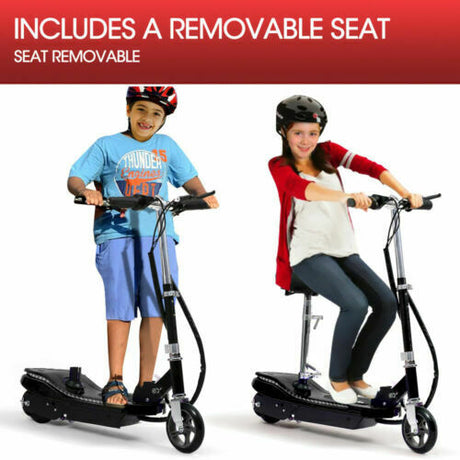 Monvelo Folding Electric Scooter LED Portable Commuter Adults Kids e-Bike Blue