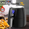 SPECTOR New 7L Air Fryer LCD Health Cooker Low Oil Rapid Deep Frying 1800W Black