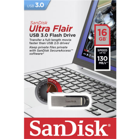 SANDISK 16GB CZ73 ULTRA FLAIR USB 3.0 FLASH DRIVE upto 150MB/s