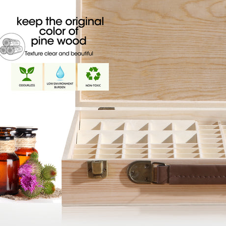 Essential Oil Storage Box Wooden 85 Slots Aromatherapy Container Organiser Case