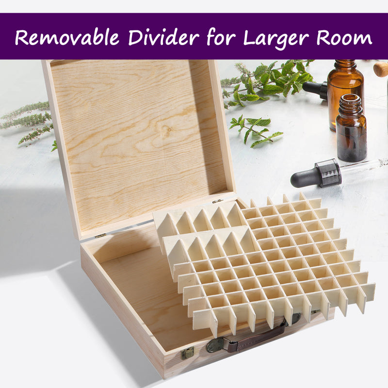 Essential Oil Storage Box Wooden 85 Slots Aromatherapy Container Organiser Case