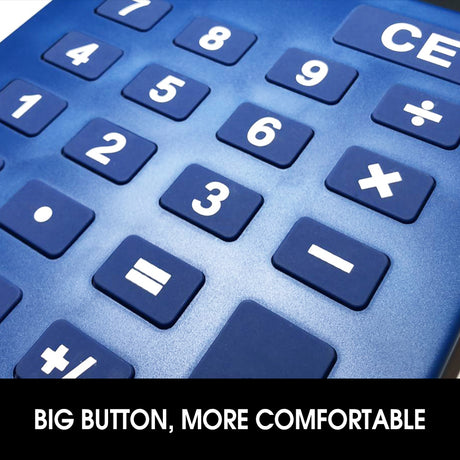 Jumbo Calculator Large Size Display Home Office Desktop Big Buttons Blue